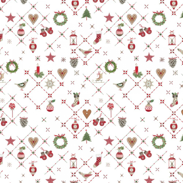 Baumwollstoff Weihnachtsornamente NEU 2025 von acufactum